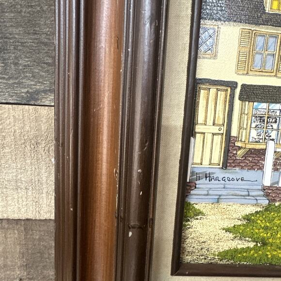 H.Hargrove Framed Original Signed Sergraph Oil Painting General store 12x16 - Picture 6 of 8